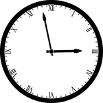 Round clock with Roman numerals showing time 2:58