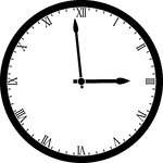 Round clock with Roman numerals showing time 2:59