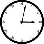 Round clock with Roman numerals showing time 3:02