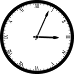 Round clock with Roman numerals showing time 3:04