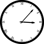 Round clock with Roman numerals showing time 3:07