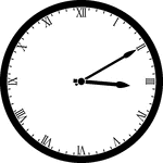 Round clock with Roman numerals showing time 3:10
