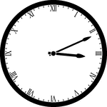 Round clock with Roman numerals showing time 3:11