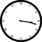 Round clock with Roman numerals showing time 3:17