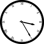 Round clock with Roman numerals showing time 3:25