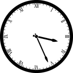 Round clock with Roman numerals showing time 3:26