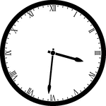 Round clock with Roman numerals showing time 3:31