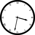 Round clock with Roman numerals showing time 3:32
