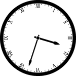 Round clock with Roman numerals showing time 3:33