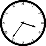 Round clock with Roman numerals showing time 3:36