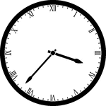 Round clock with Roman numerals showing time 3:37