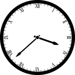 Round clock with Roman numerals showing time 3:38