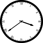 Round clock with Roman numerals showing time 3:39