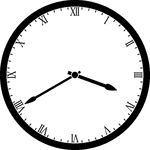Round clock with Roman numerals showing time 3:40