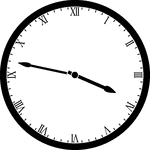 Round clock with Roman numerals showing time 3:47