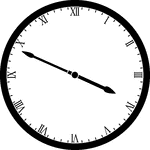 Round clock with Roman numerals showing time 3:49
