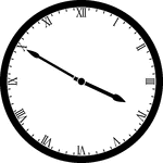 Round clock with Roman numerals showing time 3:50