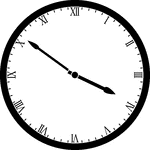 Round clock with Roman numerals showing time 3:51