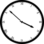 Round clock with Roman numerals showing time 3:52