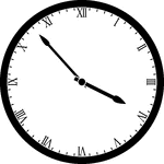 Round clock with Roman numerals showing time 3:53