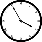 Round clock with Roman numerals showing time 3:55
