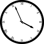 Round clock with Roman numerals showing time 3:56