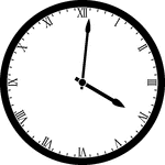 Round clock with Roman numerals showing time 4:01