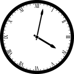 Round clock with Roman numerals showing time 4:02