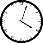 Round clock with Roman numerals showing time 4:03