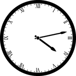 Round clock with Roman numerals showing time 4:13