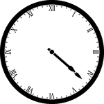 Round clock with Roman numerals showing time 4:22