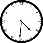 Round clock with Roman numerals showing time 4:31