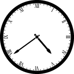 Round clock with Roman numerals showing time 4:39