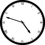 Round clock with Roman numerals showing time 4:48
