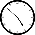 Round clock with Roman numerals showing time 4:52