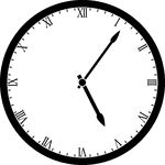 Round clock with Roman numerals showing time 5:06
