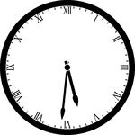 Round clock with Roman numerals showing time 5:31