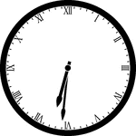 Round clock with Roman numerals showing time 6:31