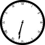 Round clock with Roman numerals showing time 6:32
