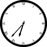 Round clock with Roman numerals showing time 6:37