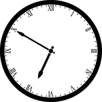 Round clock with Roman numerals showing time 6:50