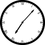 Round clock with Roman numerals showing time 7:07