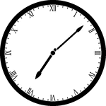 Round clock with Roman numerals showing time 7:08