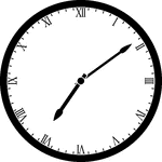 Round clock with Roman numerals showing time 7:09