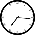 Round clock with Roman numerals showing time 7:16