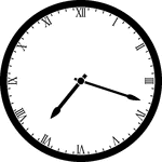 Round clock with Roman numerals showing time 7:18