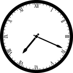 Round clock with Roman numerals showing time 7:19