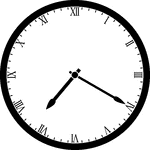 Round clock with Roman numerals showing time 7:20