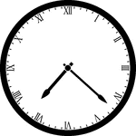 Round clock with Roman numerals showing time 7:22