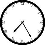 Round clock with Roman numerals showing time 7:25